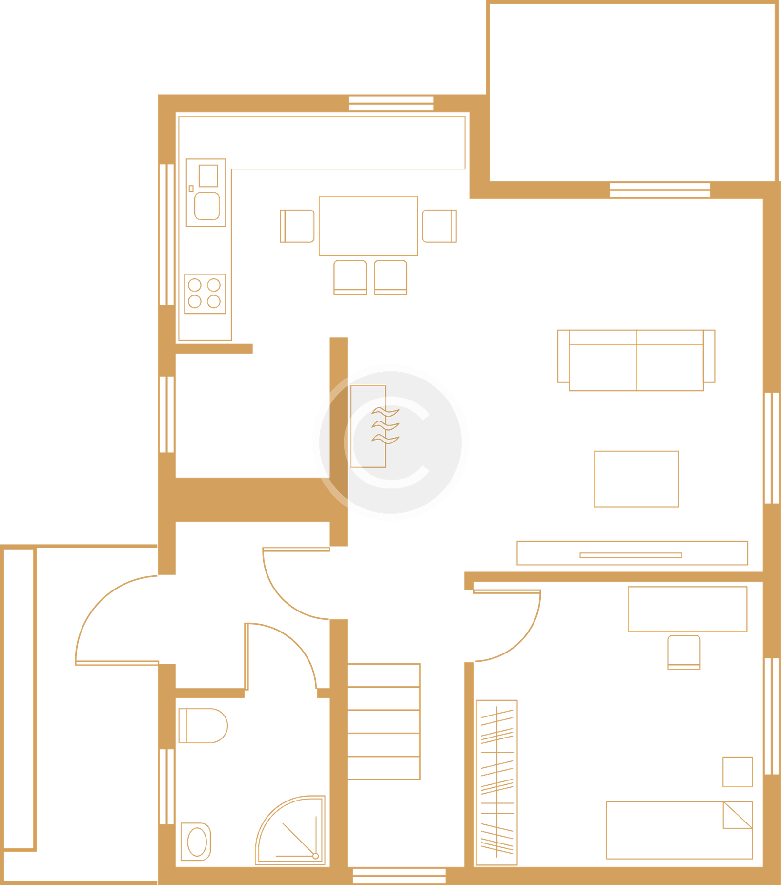 2 bedroom / 1 bath